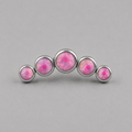 Five Curved Pink Opal Gem Labret - Titanium - Camden Body Jewellery