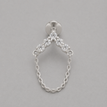Arrow Five CZ Chain Dangle Labret in Silver - Titanium - Camden Body Jewellery