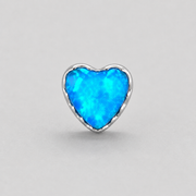 Hearty Blue Opal Labret in Silver - Titanium - Camden Body Jewellery