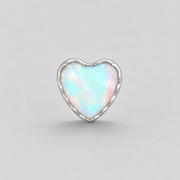 Hearty White Opal Labret in Silver - Titanium - Camden Body Jewellery