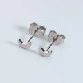 Crescent Stud Earrings - Titanium - Camden Body Jewellery