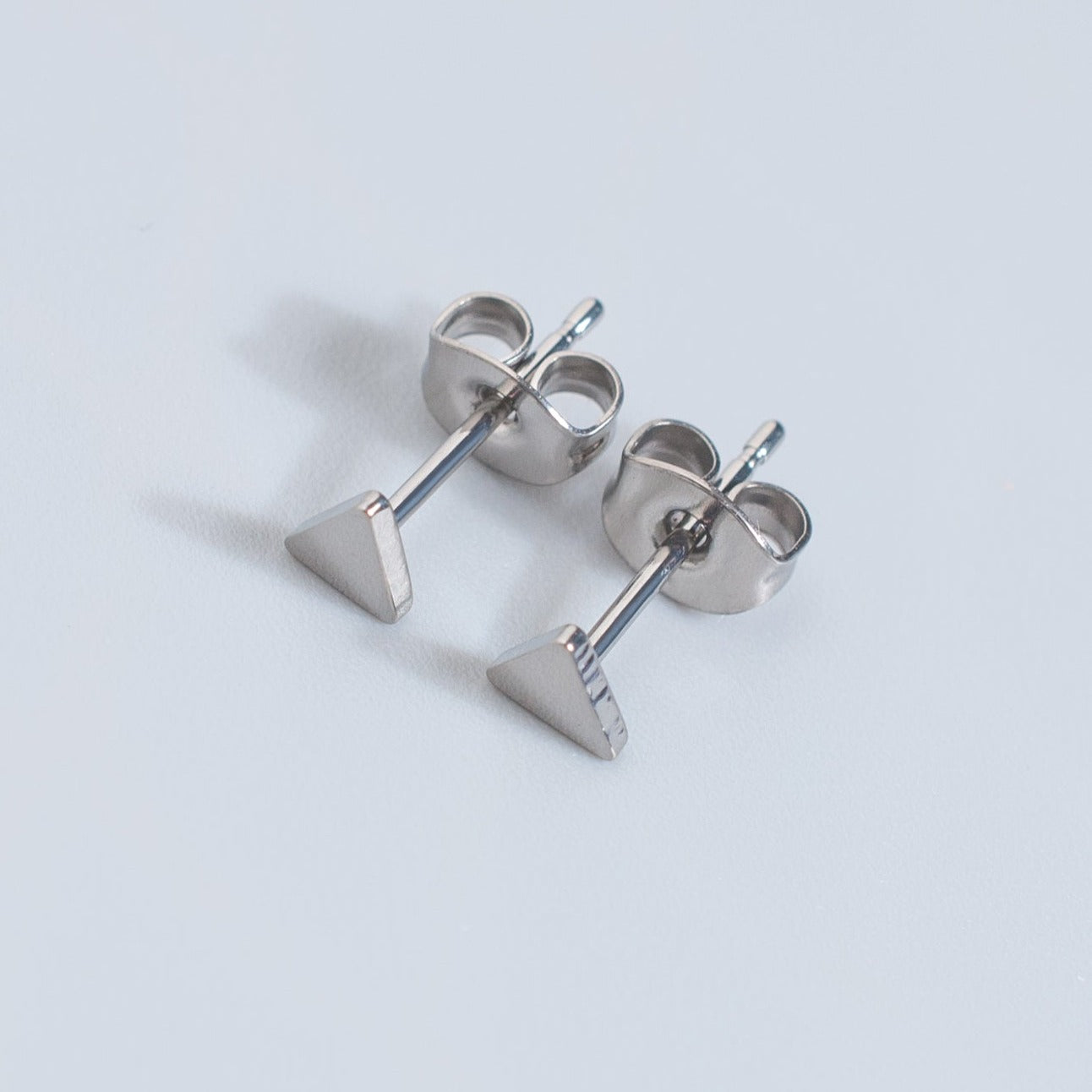 Triangle Stud Earrings - Titanium - Camden Body Jewellery