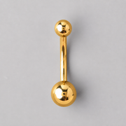 Basic Double Ball Belly Bar in Gold - Titanium