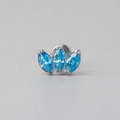 Triple Marquise Aqua CZ Labret in Silver - Titanium - Camden Body Jewellery