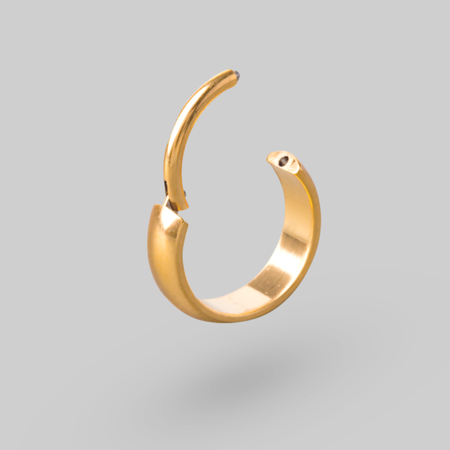 Basic Huggie Hoop in Gold (Pair) - Titanium