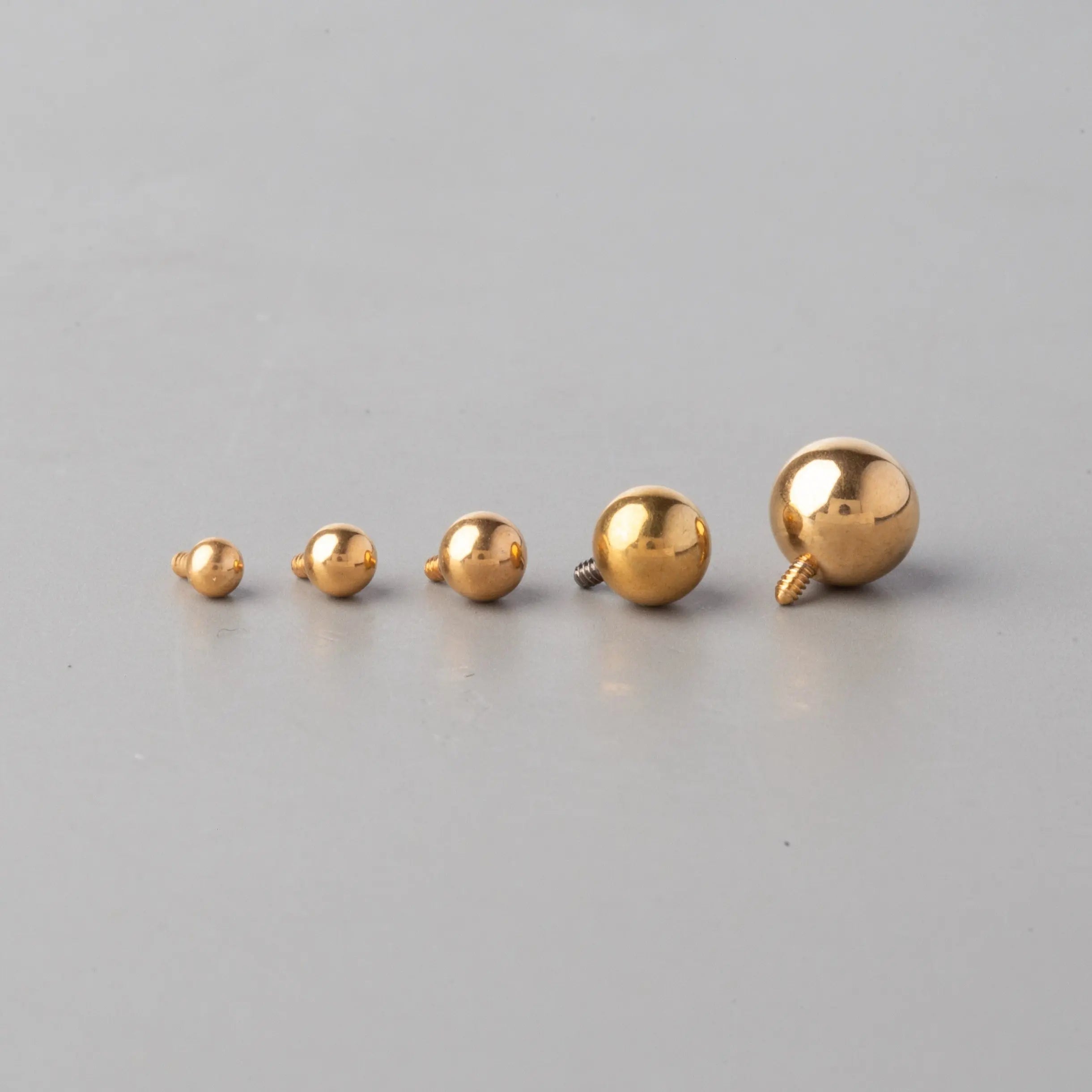 Internally Threaded Gold & Silver Titanium Balls (Sold Individually & Not in Pairs) - Camden Body Jewellery