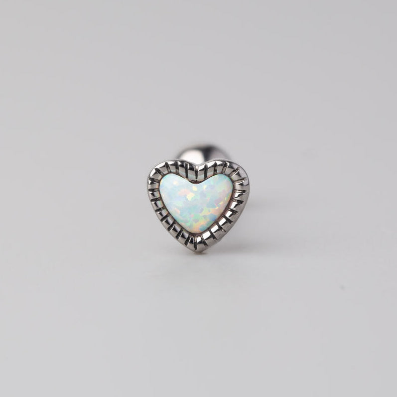 Lovers Tongue Barbell White Opal - Titanium - Camden Body Jewellery