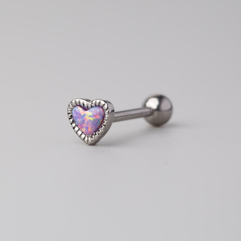 Lovers Tongue Barbell Purple Opal - Titanium - Camden Body Jewellery