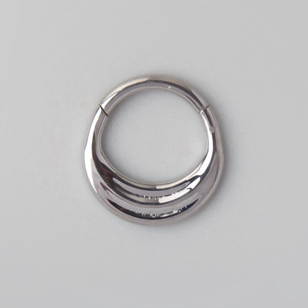 Dune Segment Hoop in Silver - Titanium - Camden Body Jewellery
