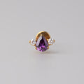 Triangular Purple Labret with Double Clear CZ in Gold - Titanium - Camden Body Jewellery