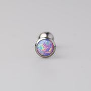 Tongue Barbell Purple Opal - Titanium - Camden Body Jewellery