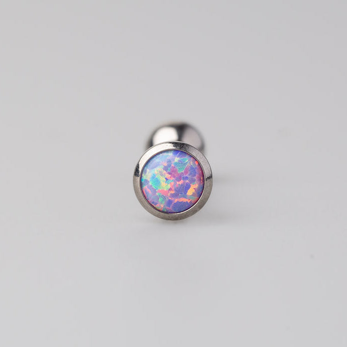Tongue Barbell Purple Opal - Titanium - Camden Body Jewellery