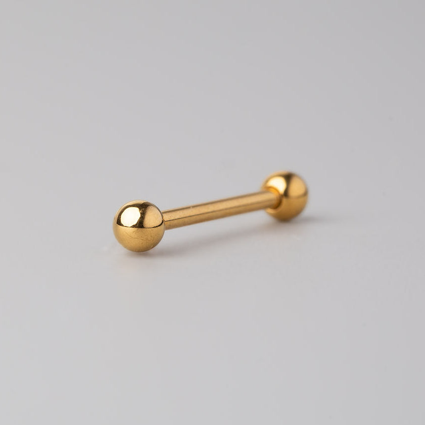 Tongue Barbell in Gold - Titanium