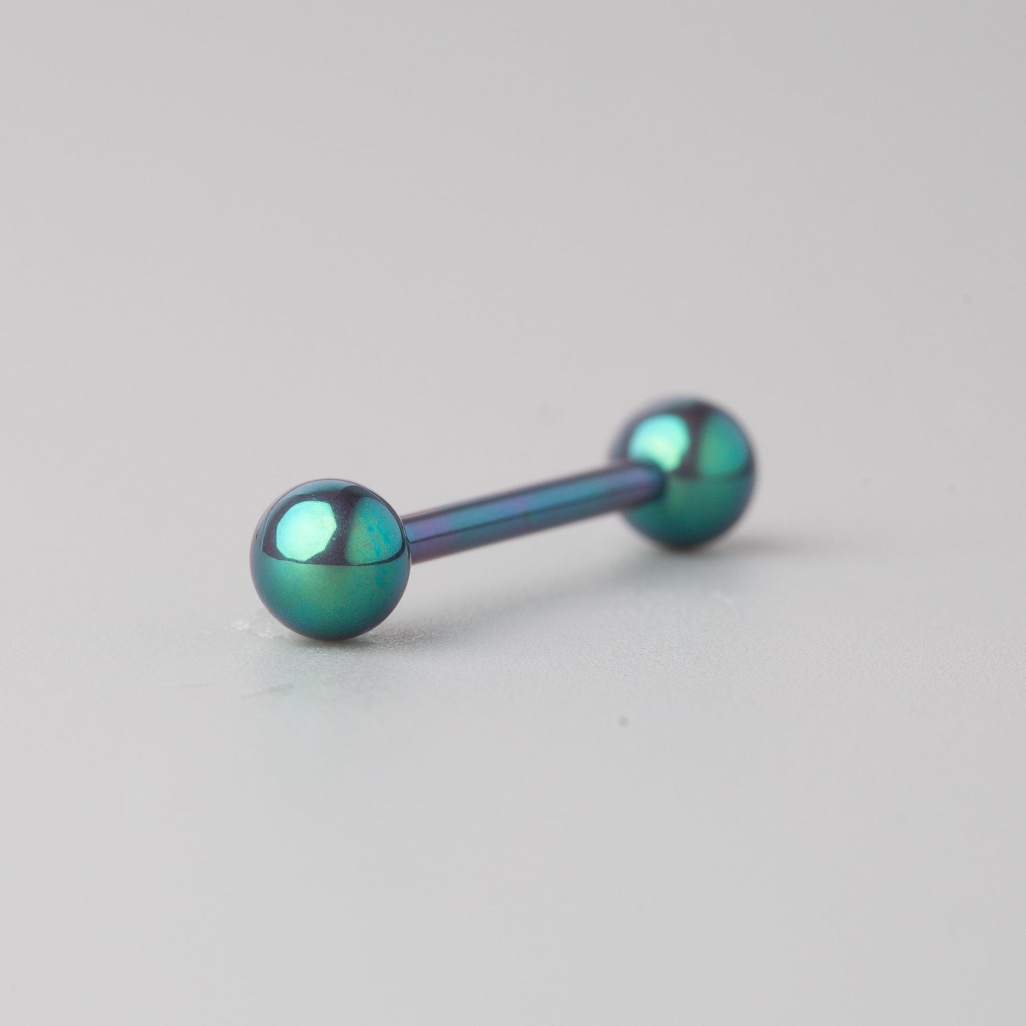 Tongue Barbell in Green - Titanium - Camden Body Jewellery