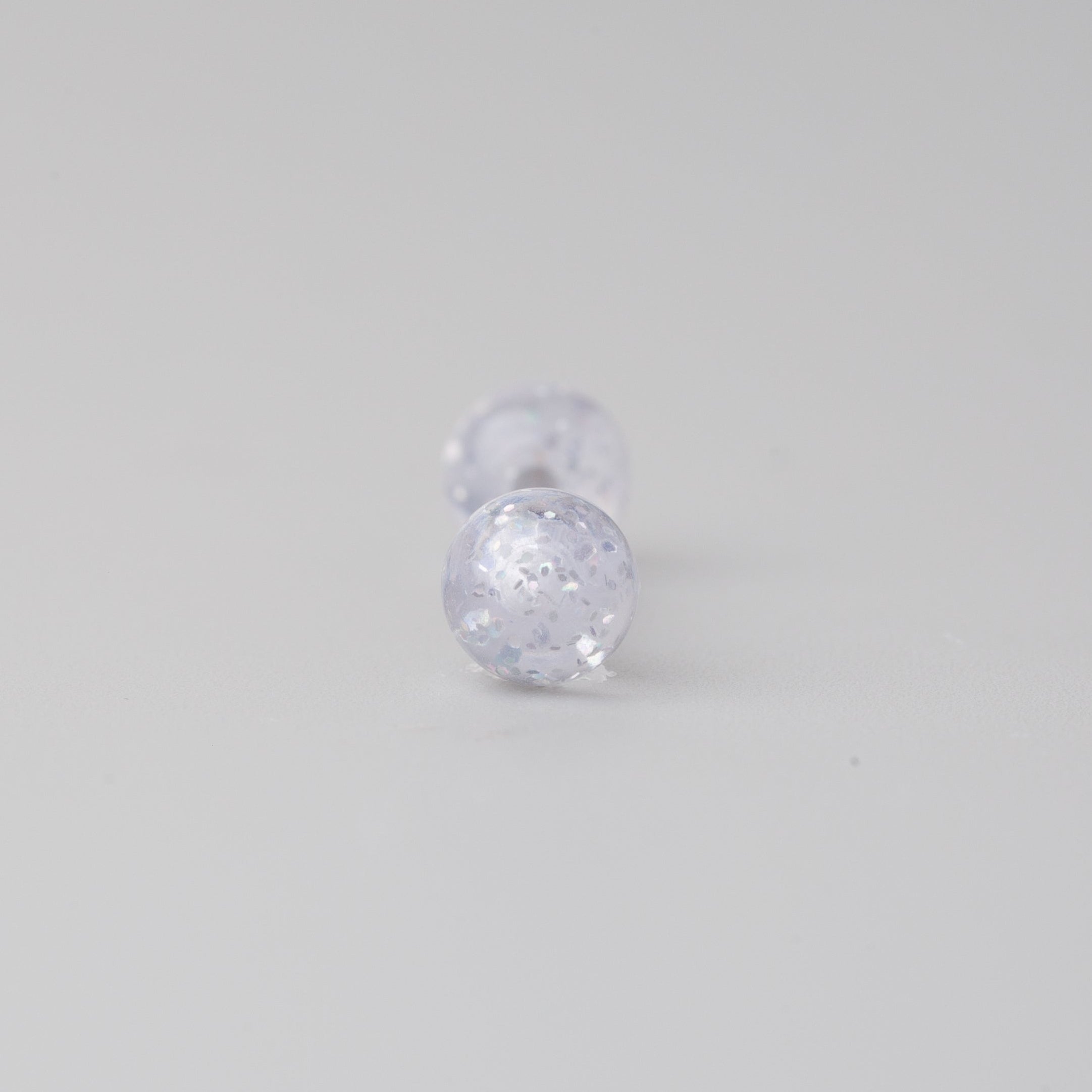 Tongue Barbell Clear Balls - Titanium - Camden Body Jewellery