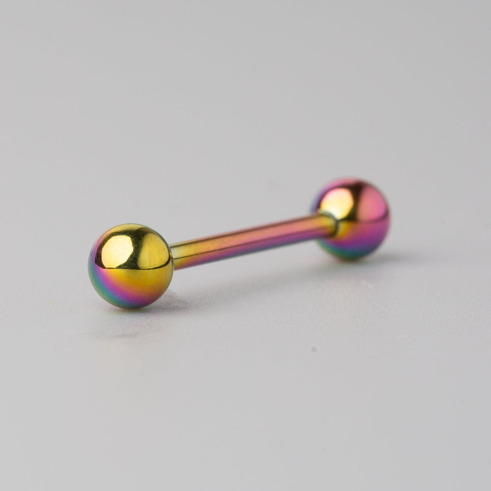 Tongue Barbell in Rainbow - Titanium