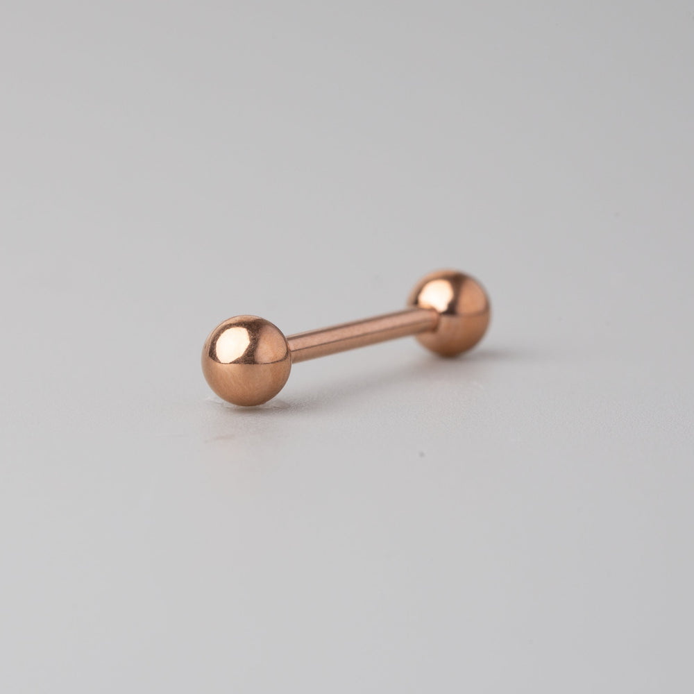 Tongue Barbell in Rose Gold - Titanium