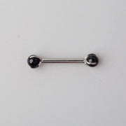 Claw CZ Nipple Barbell in Black - Titanium - Camden Body Jewellery