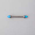 Cone with Blue Opal Nipple Barbell - Titanium - Camden Body Jewellery