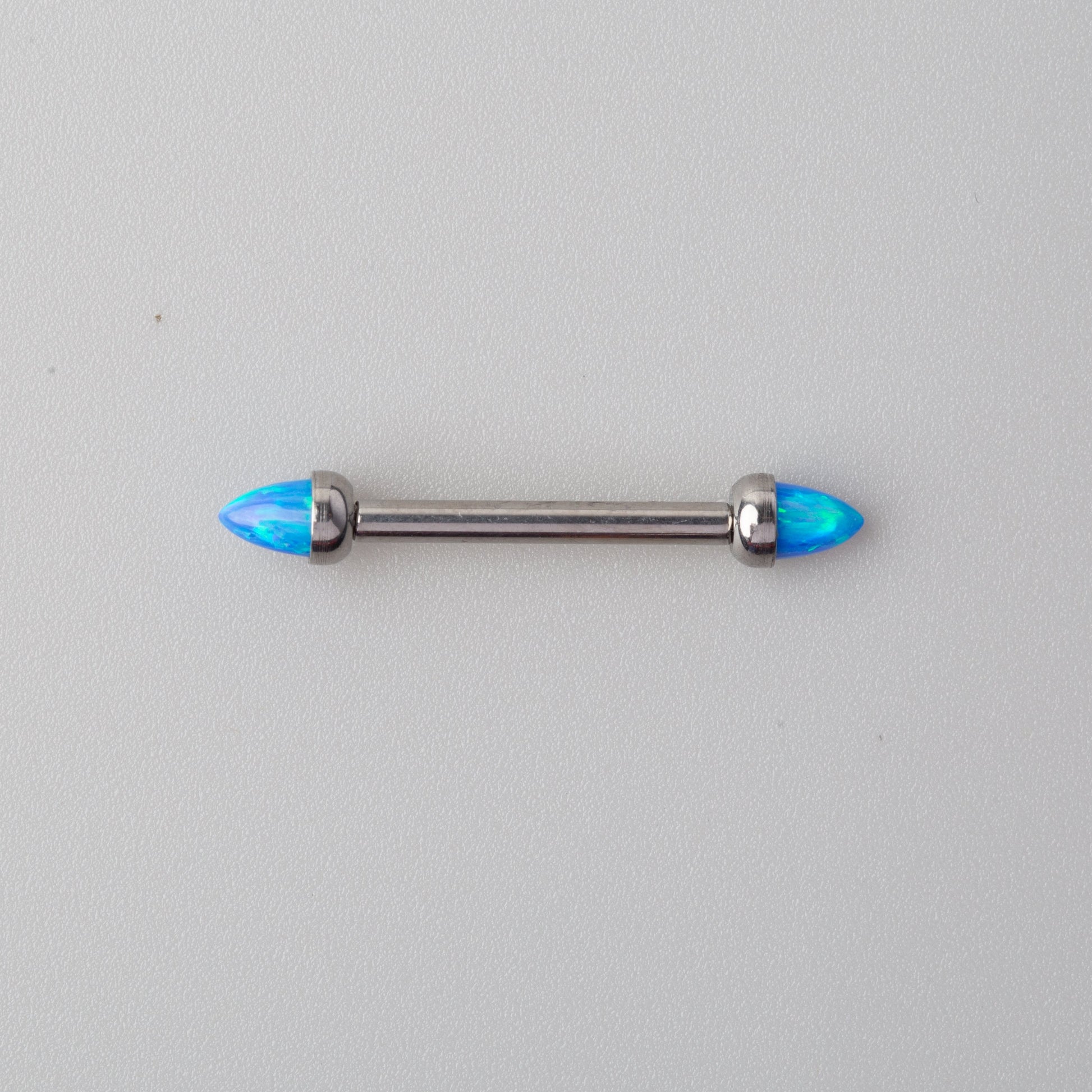Cone with Blue Opal Nipple Barbell - Titanium - Camden Body Jewellery