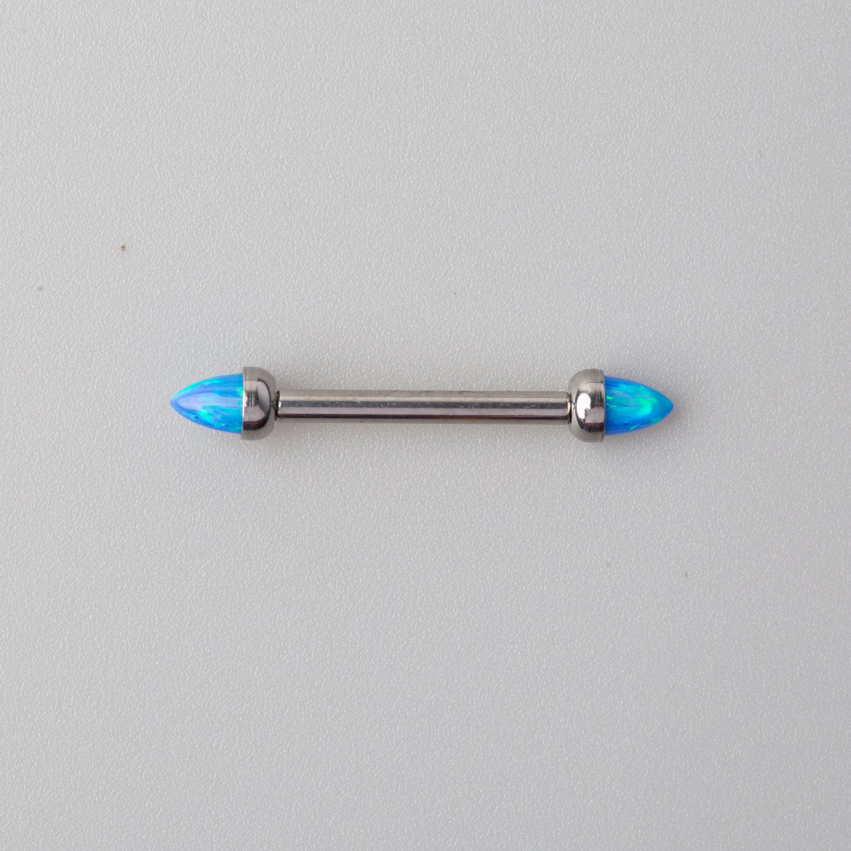 Cone with Blue Opal Nipple Barbell - Titanium - Camden Body Jewellery