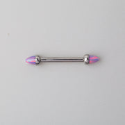 Cone with Purple Opal Nipple Barbell - Titanium - Camden Body Jewellery