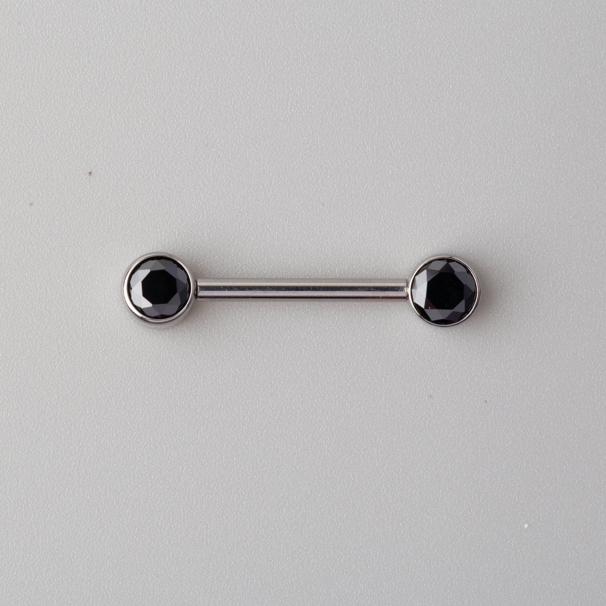 CZ Nipple Barbell in Black - Titanium - Camden Body Jewellery