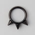 Equal Triple Spike Segment Hoop in Black - Titanium - Camden Body Jewellery