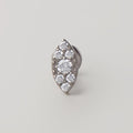 Oval CZ Labret in Silver - Titanium - Camden Body Jewellery