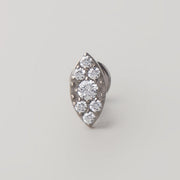 Oval CZ Labret in Silver - Titanium - Camden Body Jewellery