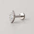 Oval CZ Labret in Silver - Titanium - Camden Body Jewellery