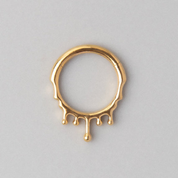 Venom Drip Segment Hoop in Gold - Titanium - Camden Body Jewellery