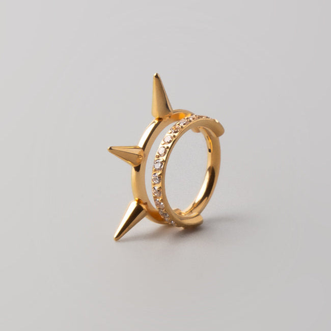 Nova Spike Segment Hoop in Gold - Titanium - Camden Body Jewellery
