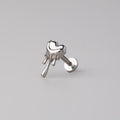 Drippy Heart Labret in Silver - Titanium - Camden Body Jewellery