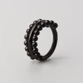 Hinged Segment Ring Double Sided Beads in Black - Titanium - Camden Body Jewellery