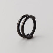 Hinged Segment Ring 2 Rows in Black - Titanium - Camden Body Jewellery
