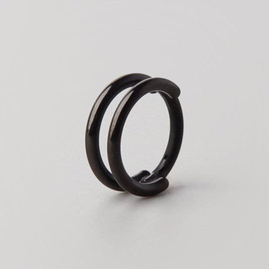 Hinged Segment Ring 2 Rows in Black - Titanium - Camden Body Jewellery