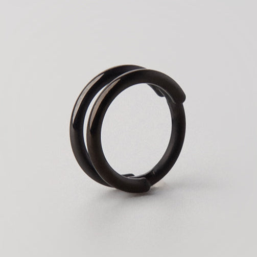 Hinged Segment Ring 2 Rows in Black - Titanium - Camden Body Jewellery