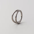 Duality Segment Ring in Silver - Titanium - Camden Body Jewellery