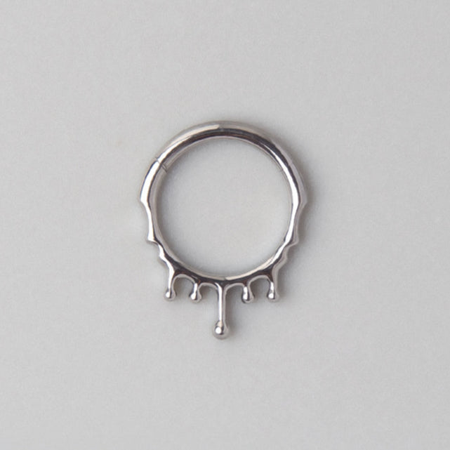 Venom Drip Segment Hoop in Silver - Titanium - Camden Body Jewellery