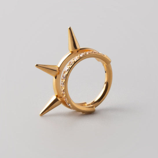 Nova Spike Segment Hoop in Gold - Titanium - Camden Body Jewellery
