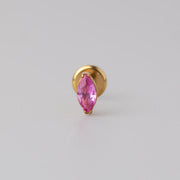 Oval Pink CZ Labret in Gold - Titanium - Camden Body Jewellery