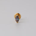 Oval Rainbow CZ Labret in Gold - Titanium - Camden Body Jewellery