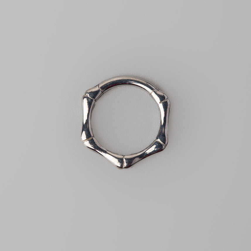 Bamboo Clicker in Silver - Titanium - Camden Body Jewellery