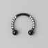 Circular Barbell with CZ Stones in Black - Titanium - Camden Body Jewellery