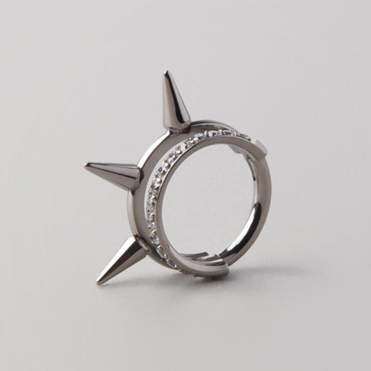 Nova Spike Segment Hoop in Silver - Titanium - Camden Body Jewellery