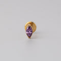 Oval Purple CZ Labret in Gold - Titanium - Camden Body Jewellery