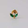 Double Marquise Emerald Green with Clear CZ in Gold - Titanium - Camden Body Jewellery