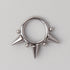 Triple Spike with Beads Segment Ring in Silver - Titanium - Camden Body Jewellery