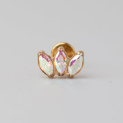 Triple Marquise AB CZ Labret in Gold - Titanium - Camden Body Jewellery